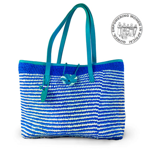 Mathangu Blue White Square Bags