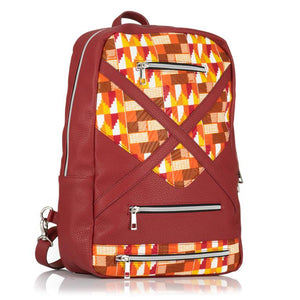 Maroon Patterned Backpack